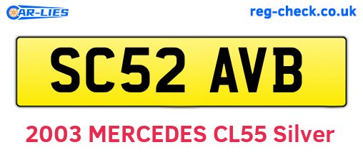 SC52AVB are the vehicle registration plates.