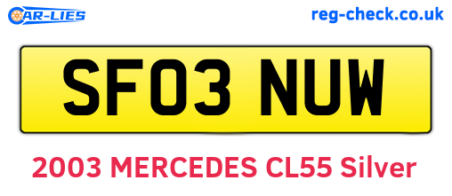 SF03NUW are the vehicle registration plates.