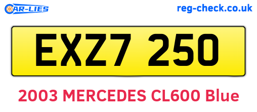 EXZ7250 are the vehicle registration plates.