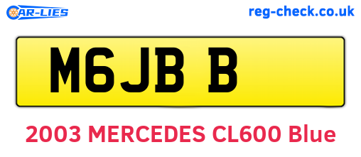 M6JBB are the vehicle registration plates.