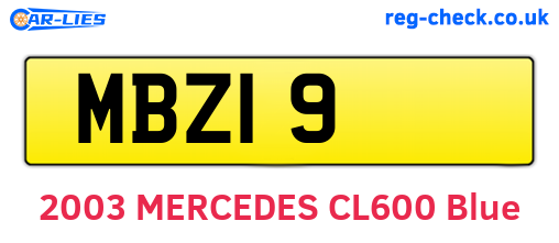 MBZ19 are the vehicle registration plates.