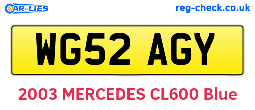 WG52AGY are the vehicle registration plates.