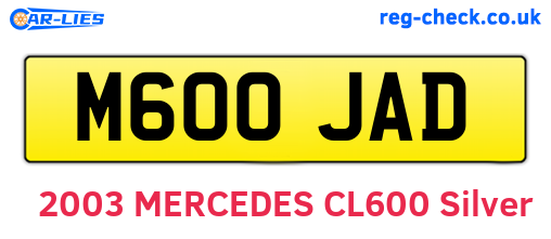 M600JAD are the vehicle registration plates.