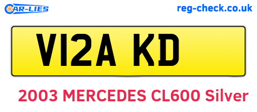 V12AKD are the vehicle registration plates.