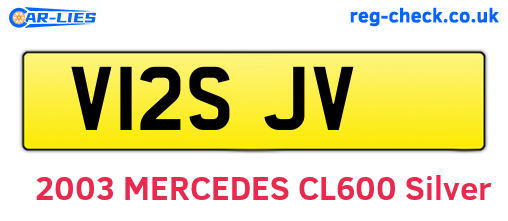 V12SJV are the vehicle registration plates.