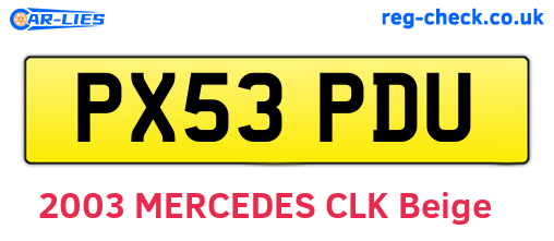 PX53PDU are the vehicle registration plates.