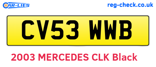 CV53WWB are the vehicle registration plates.
