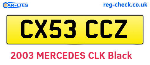 CX53CCZ are the vehicle registration plates.