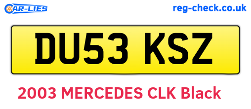DU53KSZ are the vehicle registration plates.