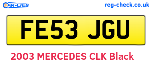 FE53JGU are the vehicle registration plates.