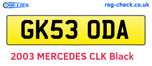 GK53ODA are the vehicle registration plates.