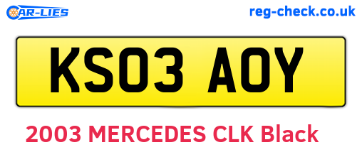 KS03AOY are the vehicle registration plates.