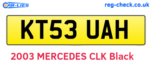 KT53UAH are the vehicle registration plates.