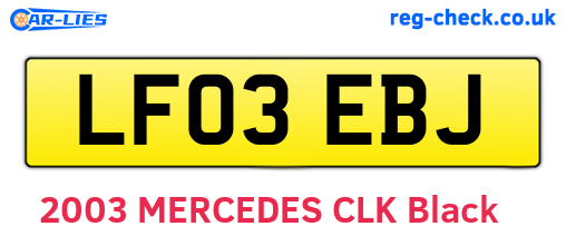 LF03EBJ are the vehicle registration plates.