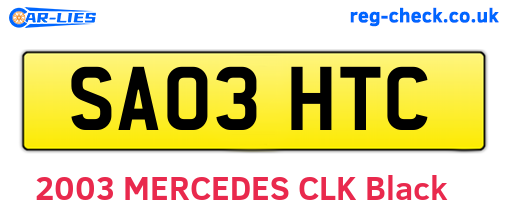 SA03HTC are the vehicle registration plates.