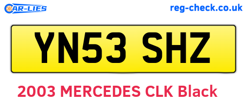 YN53SHZ are the vehicle registration plates.