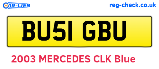 BU51GBU are the vehicle registration plates.