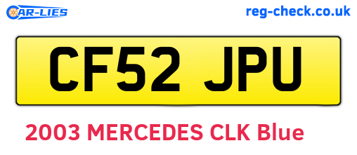CF52JPU are the vehicle registration plates.