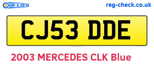 CJ53DDE are the vehicle registration plates.