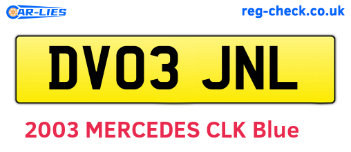 DV03JNL are the vehicle registration plates.