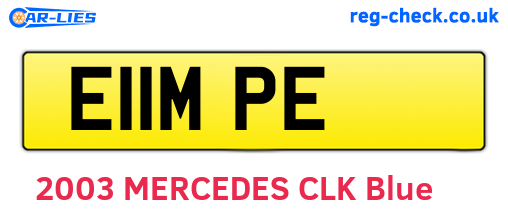 E11MPE are the vehicle registration plates.