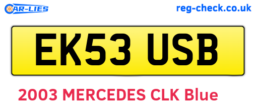 EK53USB are the vehicle registration plates.