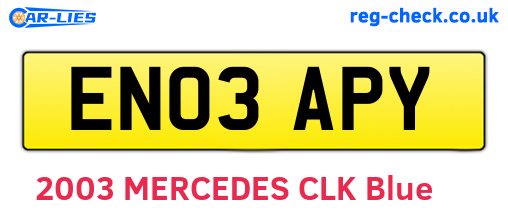 EN03APY are the vehicle registration plates.