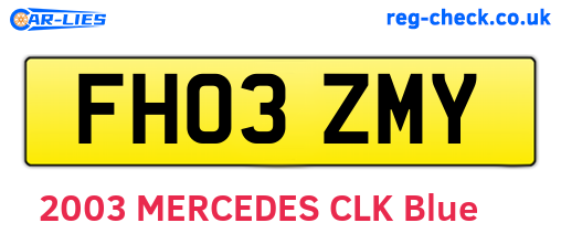 FH03ZMY are the vehicle registration plates.