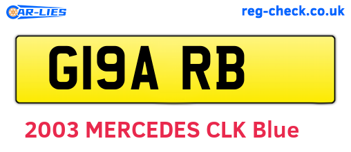 G19ARB are the vehicle registration plates.