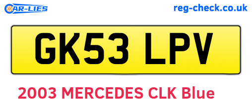 GK53LPV are the vehicle registration plates.