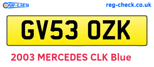GV53OZK are the vehicle registration plates.