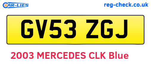 GV53ZGJ are the vehicle registration plates.