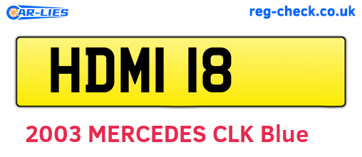 HDM118 are the vehicle registration plates.