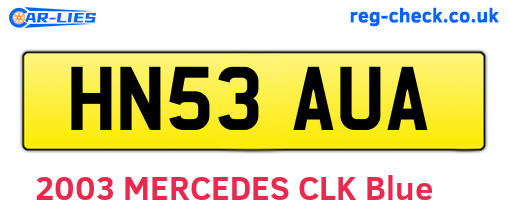 HN53AUA are the vehicle registration plates.