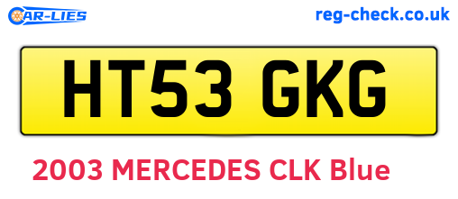 HT53GKG are the vehicle registration plates.