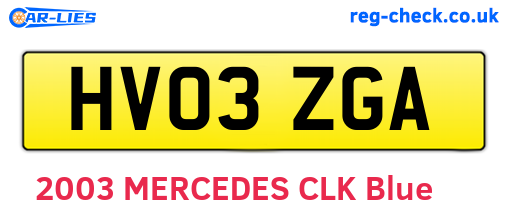 HV03ZGA are the vehicle registration plates.