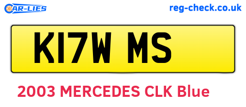 K17WMS are the vehicle registration plates.
