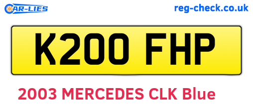 K200FHP are the vehicle registration plates.
