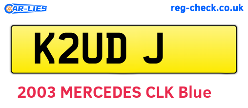 K2UDJ are the vehicle registration plates.