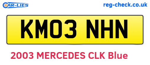 KM03NHN are the vehicle registration plates.