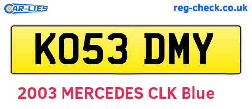 KO53DMY are the vehicle registration plates.