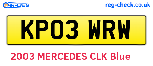 KP03WRW are the vehicle registration plates.