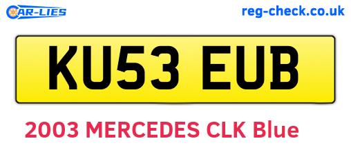 KU53EUB are the vehicle registration plates.