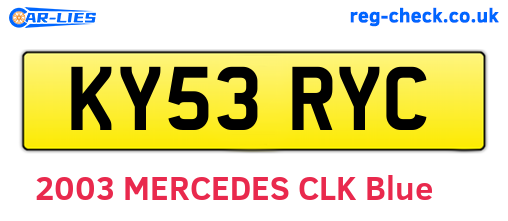 KY53RYC are the vehicle registration plates.