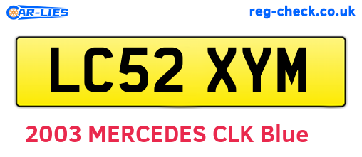 LC52XYM are the vehicle registration plates.
