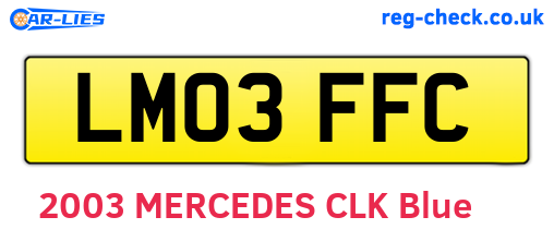 LM03FFC are the vehicle registration plates.