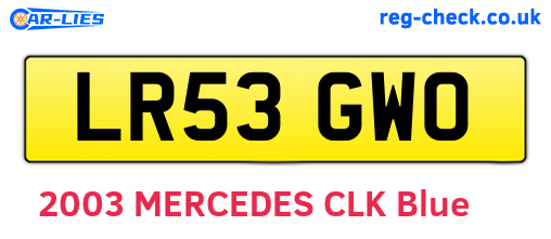 LR53GWO are the vehicle registration plates.