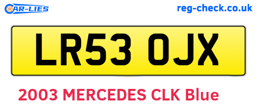 LR53OJX are the vehicle registration plates.