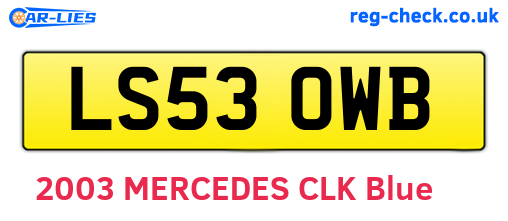 LS53OWB are the vehicle registration plates.