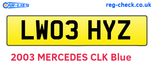 LW03HYZ are the vehicle registration plates.